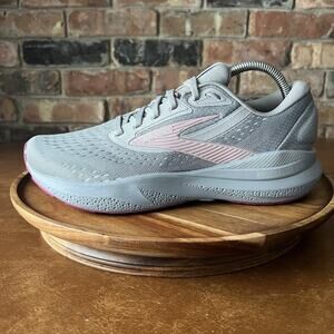 Brooks Adrenaline GTS 24 Supportive Womens 10 Gray Pink Running Shoes Sneakers